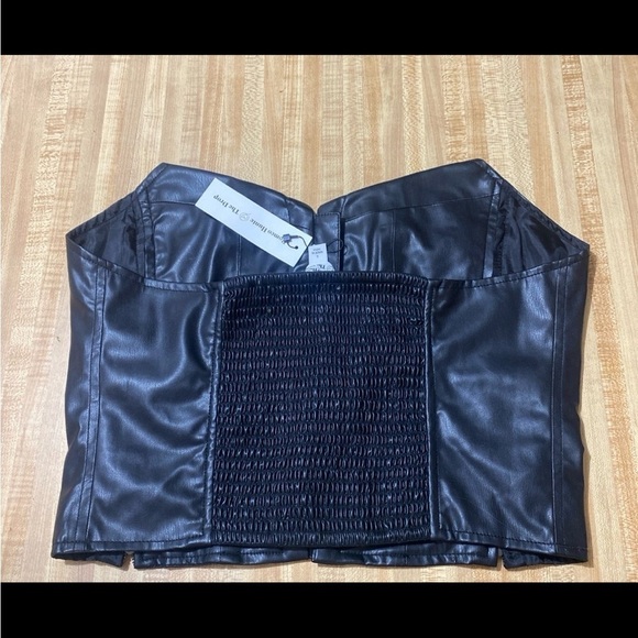 Romeo Hunte x The Drop Women's Black Faux Leather Corset NWT size L - Picture 7 of 7